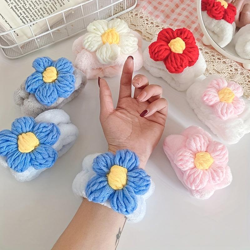 Cartoon Flower Decoration Wrist Spa Washband