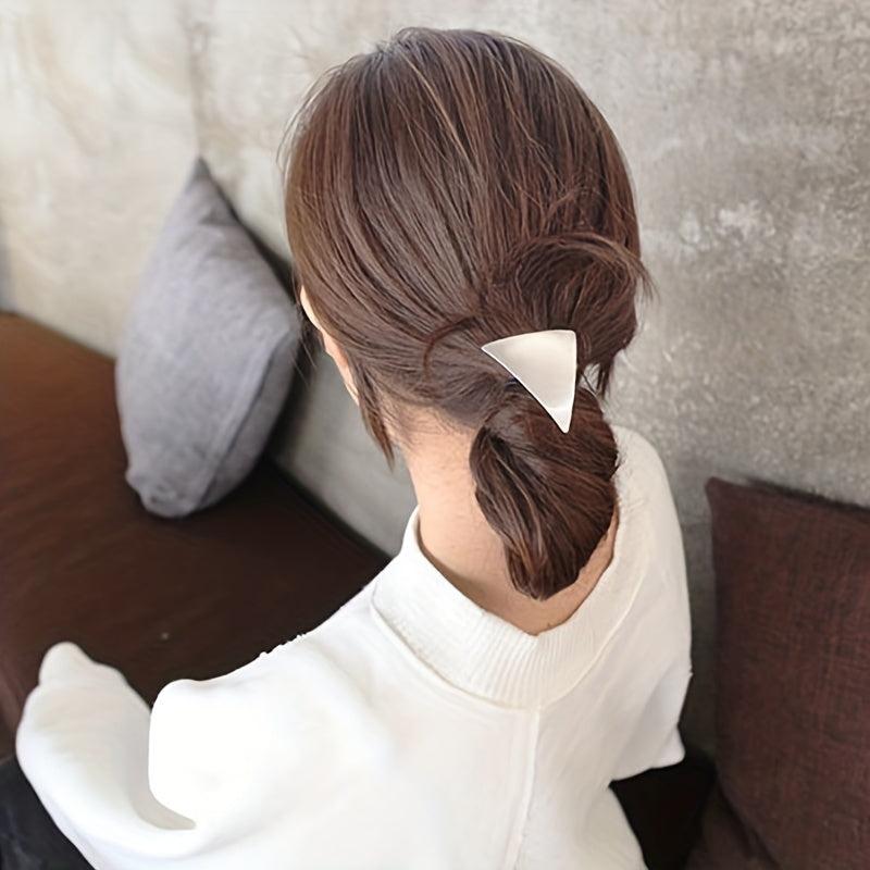 Metal Heart Hair Tie Triangle Hair Rope Elastic Style Hair Ring