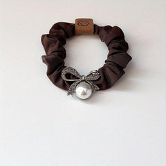 Rhinestone Boe Scrunchies Hair Tie Faux Pearl Hair Rope Elastic Ponytail Holder