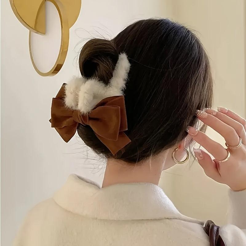 Large Bow Hair Claw Clip Sweet Grip Hair Jaw Clip Thick Hair Accessories