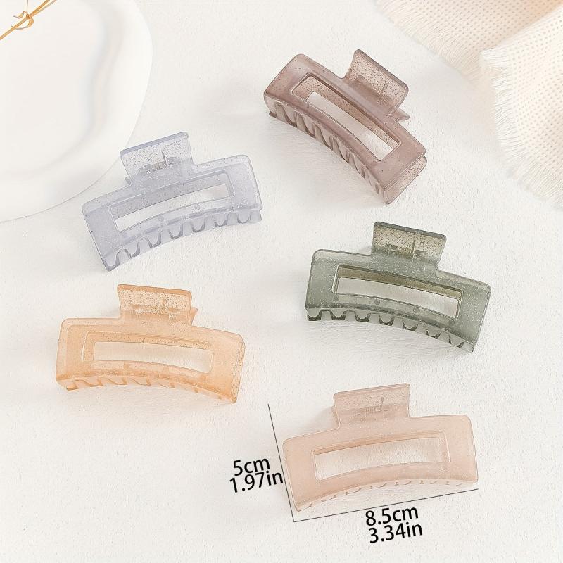 5pcs Sparkly Hair Claw Nonslip Ponytail Holder for Women Girls