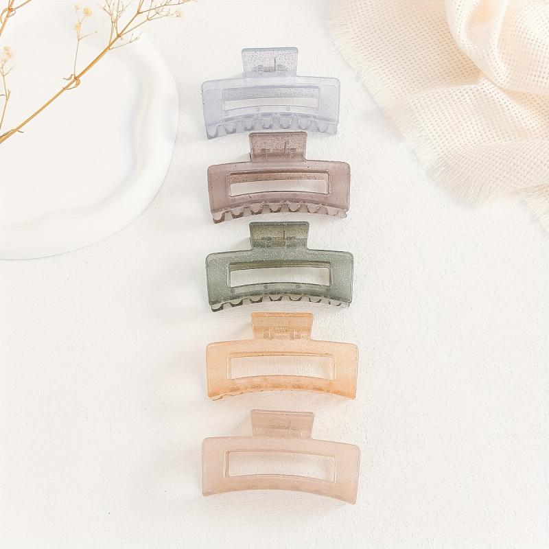 5pcs Sparkly Hair Claw Nonslip Ponytail Holder for Women Girls