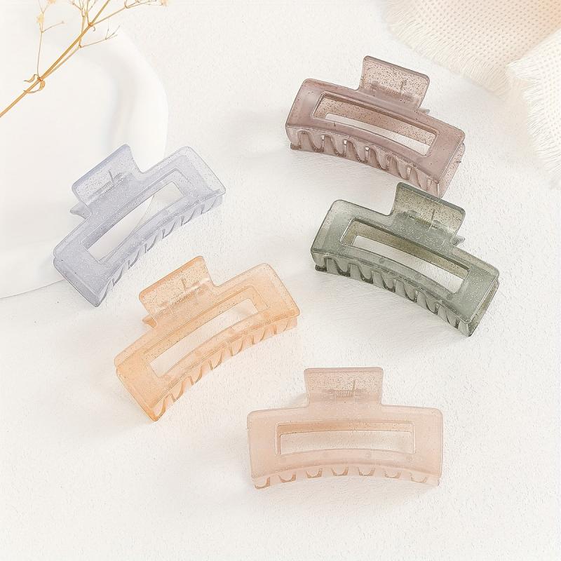 5pcs Sparkly Hair Claw Nonslip Ponytail Holder for Women Girls