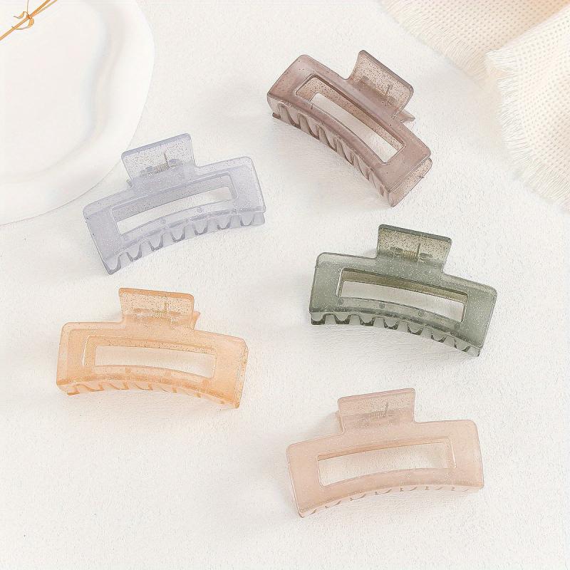 5pcs Sparkly Hair Claw Nonslip Ponytail Holder for Women Girls
