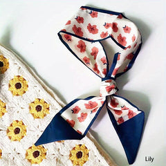 Floral Graphic Pattern Scarf Headband Long Hair Ribbon Bands