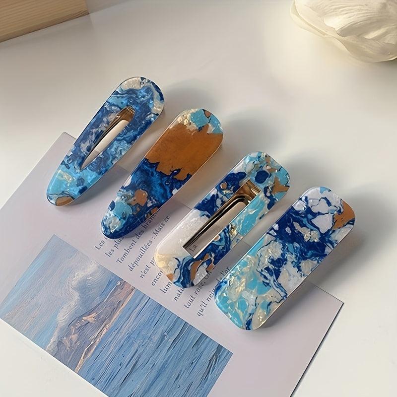 Acetic Acid Hair Clips Stone Pattern Headdress Bangs Clip Hair Accessories