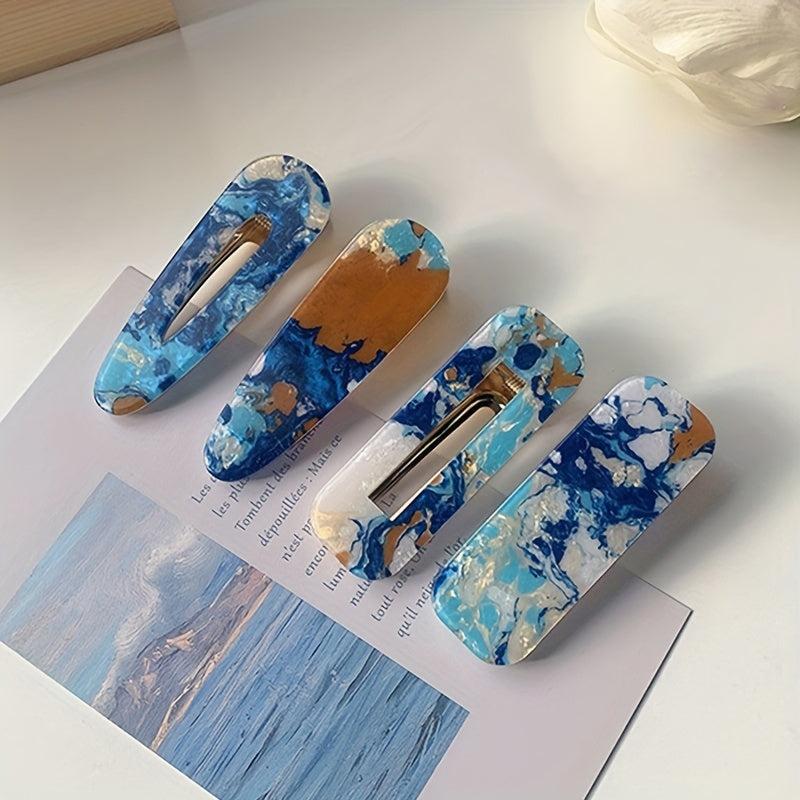 Acetic Acid Hair Clips Stone Pattern Headdress Bangs Clip Hair Accessories