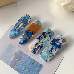Acetic Acid Hair Clips Stone Pattern Headdress Bangs Clip Hair Accessories