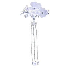 Flower & Tassel Hair Pin Rhinestone Clip Decorative Headwear