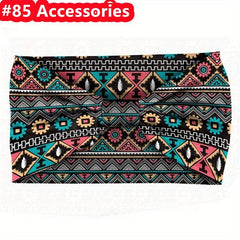 Boho Style Pattern Print Headband Elastic Bandana Yoga Fitness Sports Sweatband