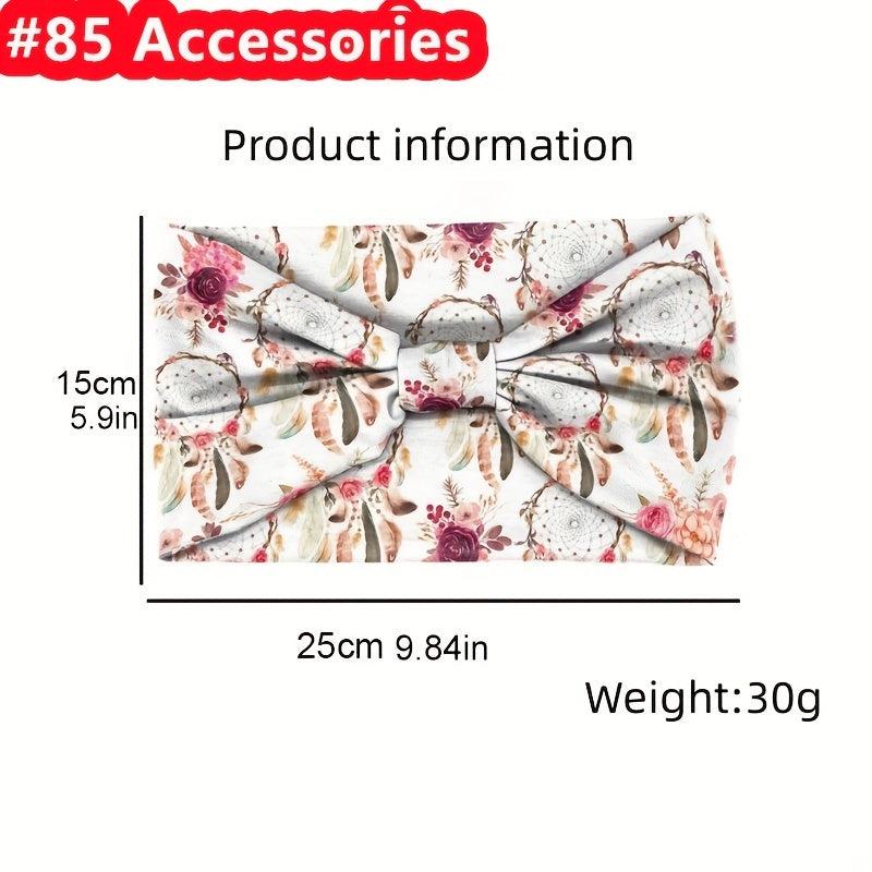 Boho Style Pattern Print Headband Elastic Bandana Yoga Fitness Sports Sweatband