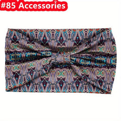 Boho Style Pattern Print Headband Elastic Bandana Yoga Fitness Sports Sweatband