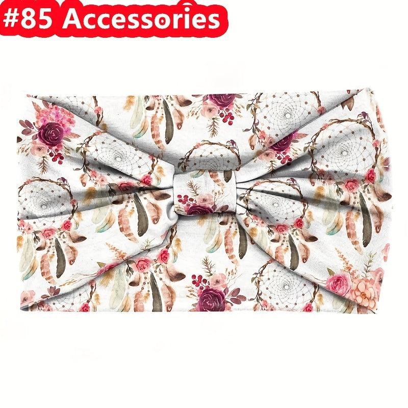 Boho Style Pattern Print Headband Elastic Bandana Yoga Fitness Sports Sweatband