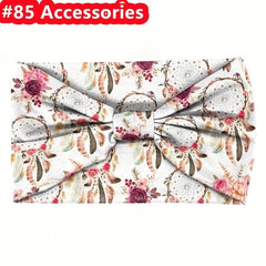 Boho Style Pattern Print Headband Elastic Bandana Yoga Fitness Sports Sweatband