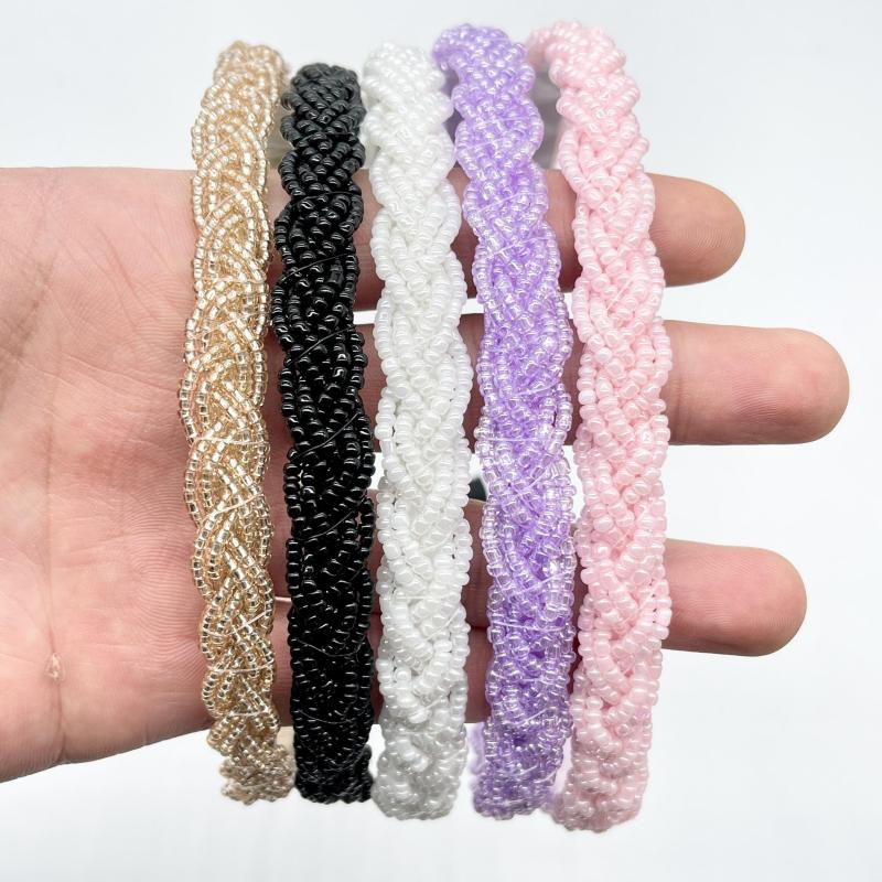 5pcs Beaded Twist Headband Vintage Party Hair Accessories
