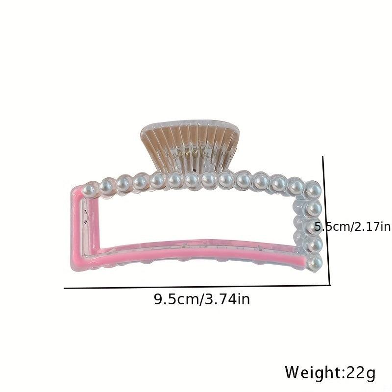 Faux Pearl Hair Claw Clips Strong Hold Ponytail Hair Clips