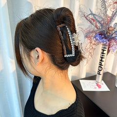 Faux Pearl Hair Claw Clips Strong Hold Ponytail Hair Clips