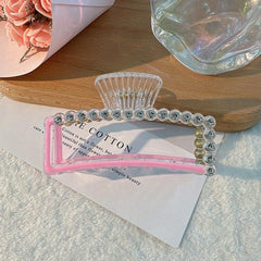 Faux Pearl Hair Claw Clips Strong Hold Ponytail Hair Clips