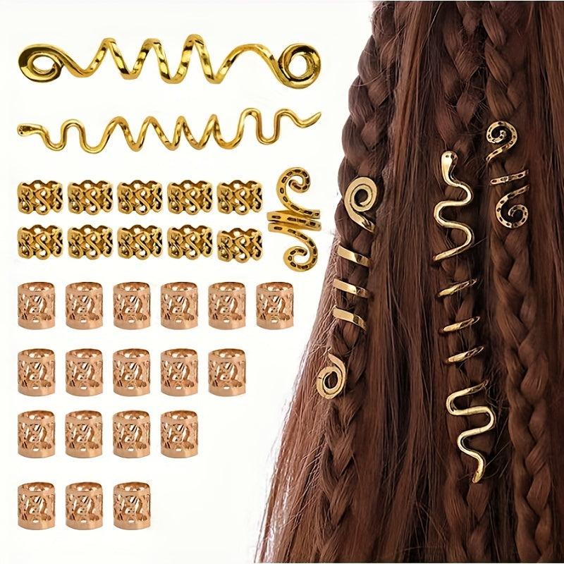 African Style Dreadlock Accessories Celtic Spiral Hair Ring Braided Buckle
