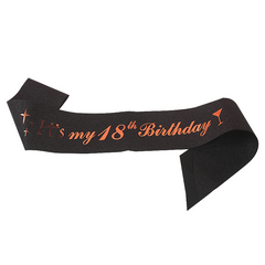 18th Birthday Crown And Sash Set Rhinestone Tiara Glitter Fabric Ribbon