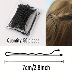 50pcs Small Bobby Pins Long Bobby Pin Reusable Non Slip Style Hair Clips