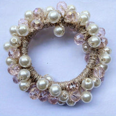 Faux Pearl Hair Tie Crystal Elastic Hair Rope Hair Ring Women's Hair Accessories