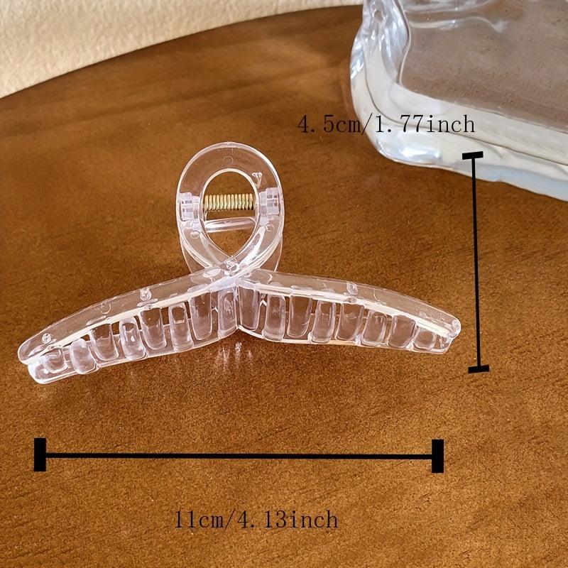 3pcs Transparent Hair Claw Nonslip Ponytail Holder Shark Hair Claw