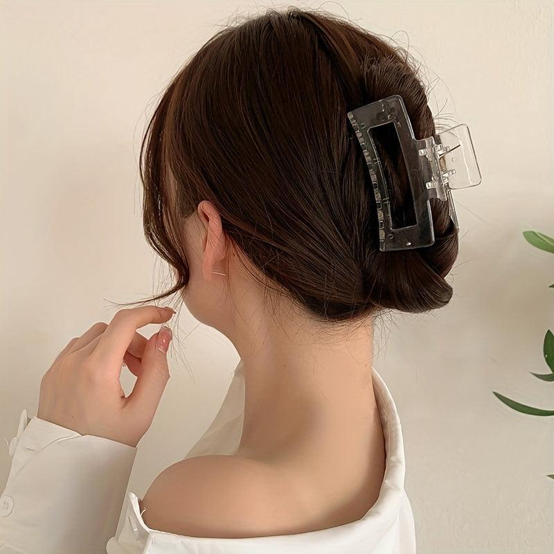 3pcs Transparent Hair Claw Nonslip Ponytail Holder Shark Hair Claw
