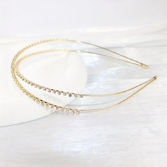 Crossed Rhinestone Headband Skinny Headdress Hair Band for Wedding