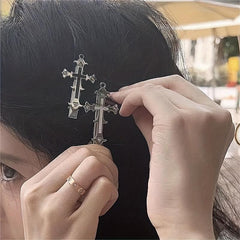 Retro Cross Hair Clip Y2K Headdress