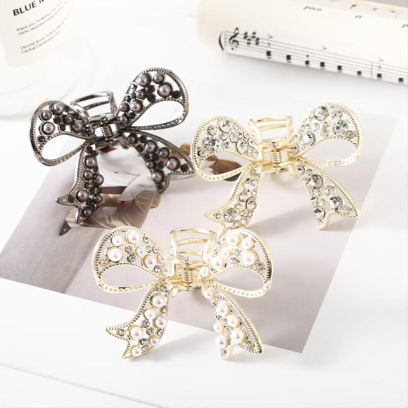 Rhinestone Hairpin Bow Headdress Pearl Hair Clips Butterfly Hair Accessories