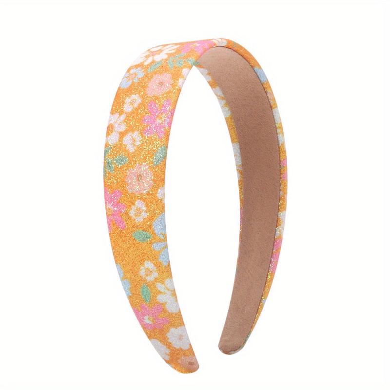 Y2K Glitter Flower Heart Print Headband Sweet Hair Accessory
