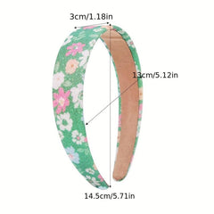 Y2K Glitter Flower Heart Print Headband Sweet Hair Accessory