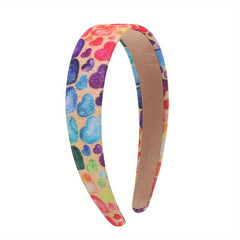 Y2K Glitter Flower Heart Print Headband Sweet Hair Accessory