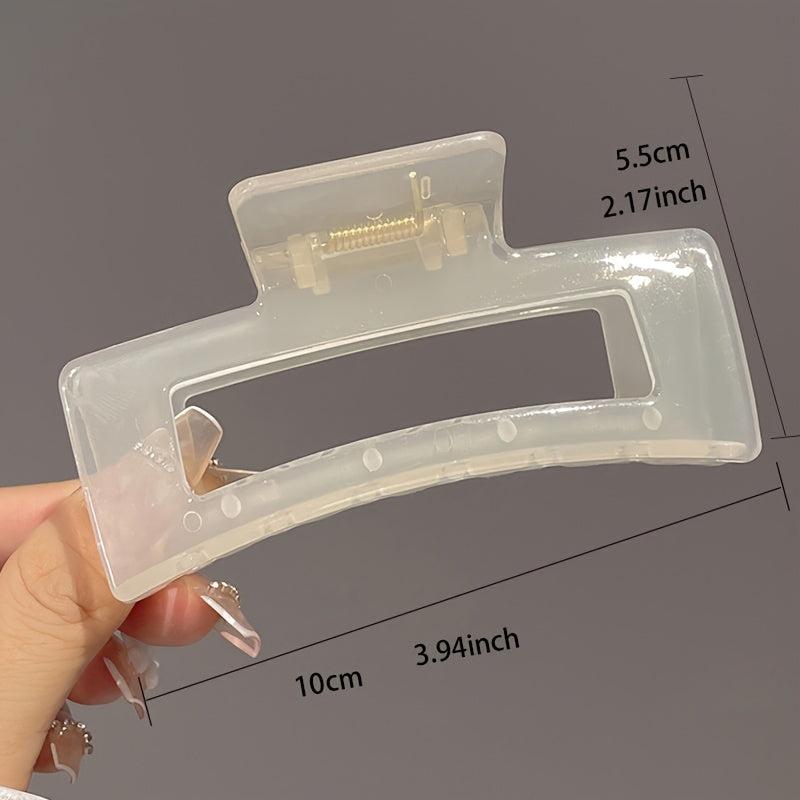 Clear Plastic Rectangle Hair Claw Clip Strong Grip Hair Jaw Clip