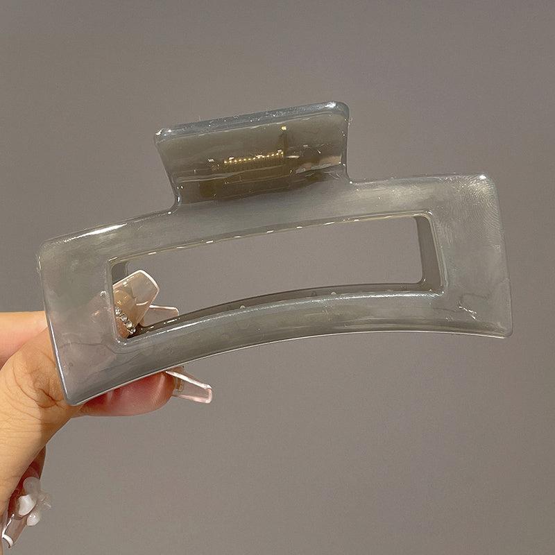 Clear Plastic Rectangle Hair Claw Clip Strong Grip Hair Jaw Clip