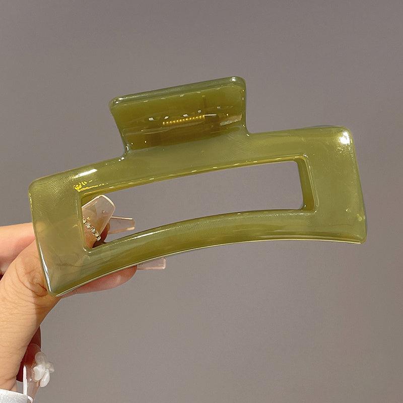 Clear Plastic Rectangle Hair Claw Clip Strong Grip Hair Jaw Clip