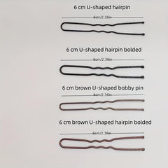 50pcs U-shaped Hairpin for Chignon Bun Hair Styling
