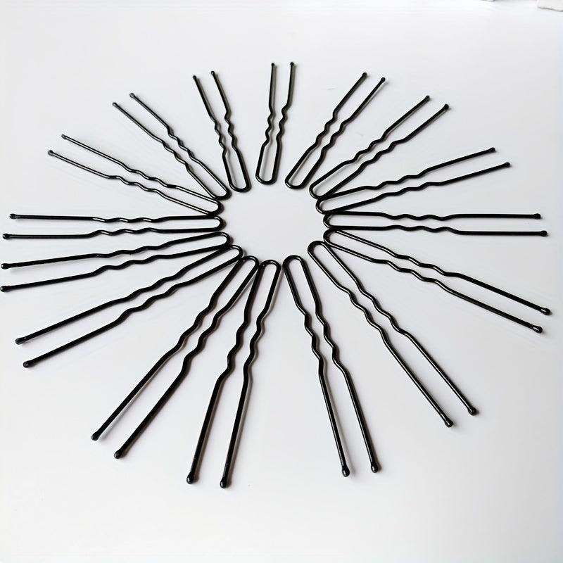 50pcs U-shaped Hairpin for Chignon Bun Hair Styling