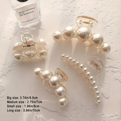 Faux Pearl Hair Claw Large Shark Claw Head Jewelry