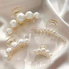 Faux Pearl Hair Claw Large Shark Claw Head Jewelry
