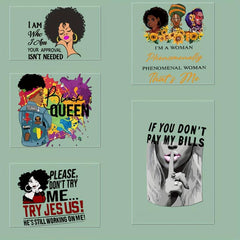 Cartoon Letter Dark Girls Iron On Sticker Decals DIY Clothing T Shirt