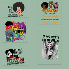 Cartoon Letter Dark Girls Iron On Sticker Decals DIY Clothing T Shirt