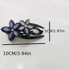 Flower Crystal Acetate Hair Clip Head Jewelry Women's Hair Accessories