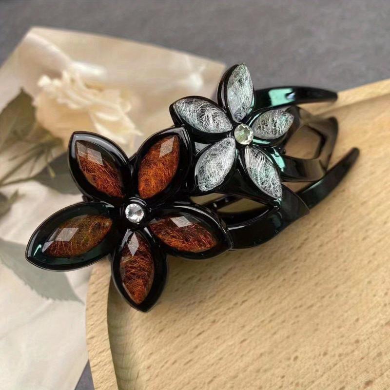 Flower Crystal Acetate Hair Clip Head Jewelry Women's Hair Accessories