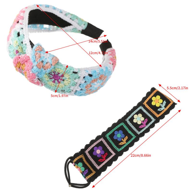 Bohemian Knitted Sunflower Headband Hair Band for Women