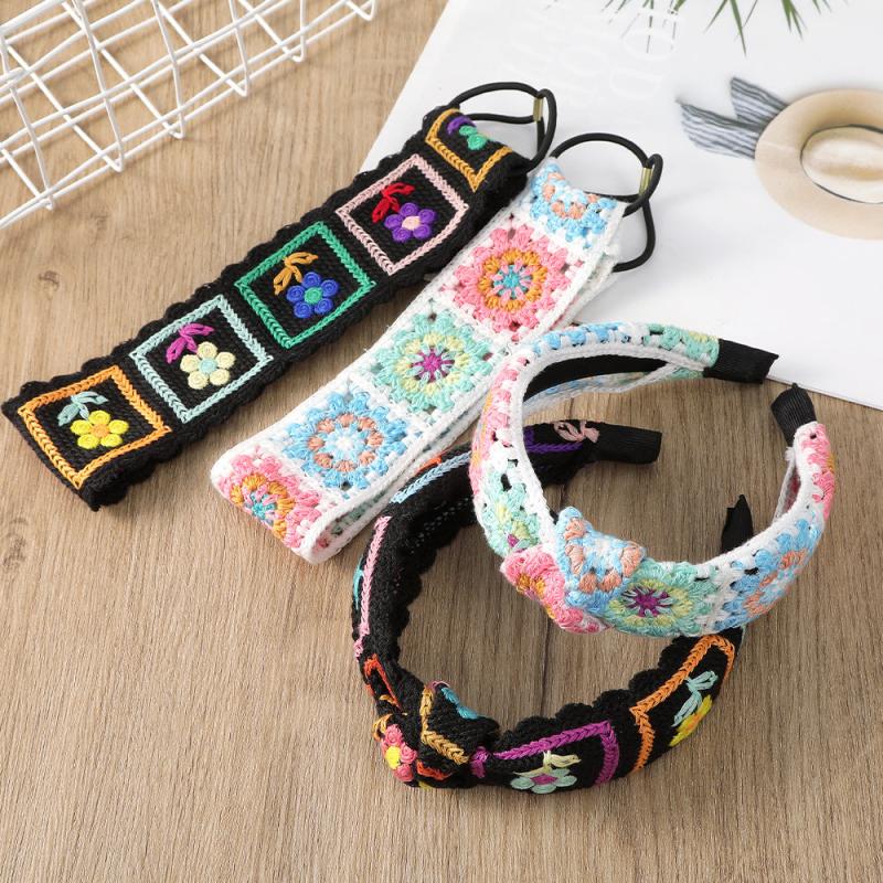Bohemian Knitted Sunflower Headband Hair Band for Women