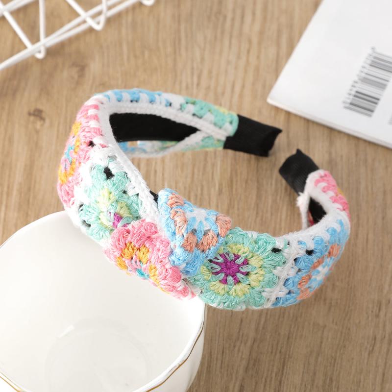 Bohemian Knitted Sunflower Headband Hair Band for Women