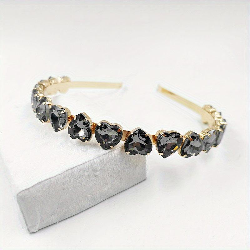 Baroque Crystal Heart Decor Headband Hair Band Glitter Hair Accessories