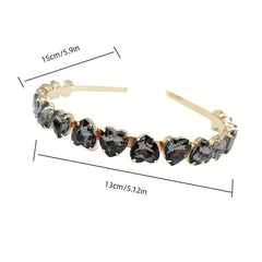 Baroque Crystal Heart Decor Headband Hair Band Glitter Hair Accessories